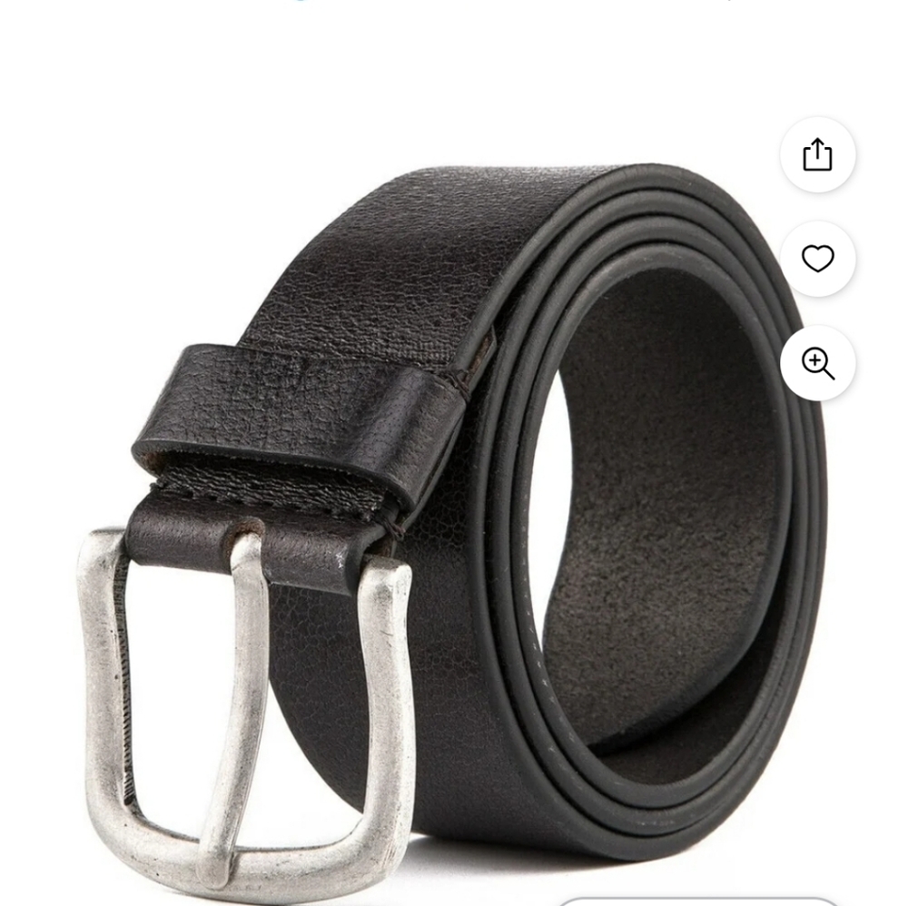 Men's Black 100% Leather Belt Size XL